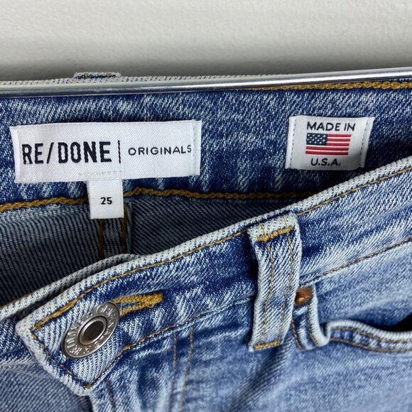 RE/DONE Levis Kick Flare Jeans MID90s High Rise Size 25 Blue Denim 90s High Rise - Picture 4 of 14